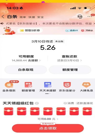 白条取现额度99.99